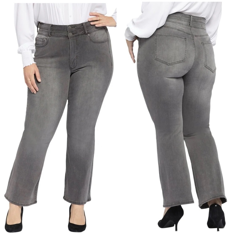 NWT NYDJ Ava High Rise Slimming Flare Jeans Smokey Mountain Gray Plus Size 18W